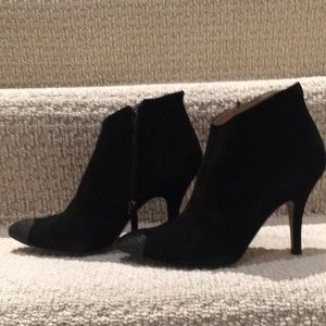 Zara suede cap toe booties